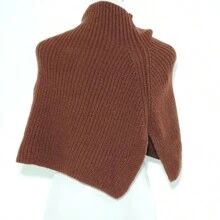 1 件女士针织开衩肩围巾 - 紫紅色 - 查看 3