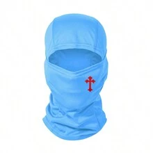 1pc Cross Printed Mask Hood For Men And Women Outdoor Riding Balaclava Hat Windproof And Sunscreen Sun Hat - Multicolor - View 7