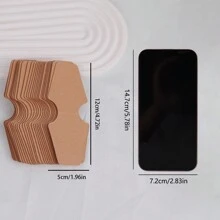 50pcs Foldable Cardboard Necklace Packaging Card With Elastic Cord, Blank Bicolor Leatherette Hair Accessory Card - Mustard Yellow - View 9