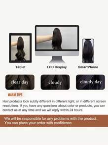 Brown Claw Ponytail Extension Hair Accessories 20 Inch Long Natural Wave Heat Resistant Fiber Synthetic Ponytail Wig Women Daily Use - Brown - View 8