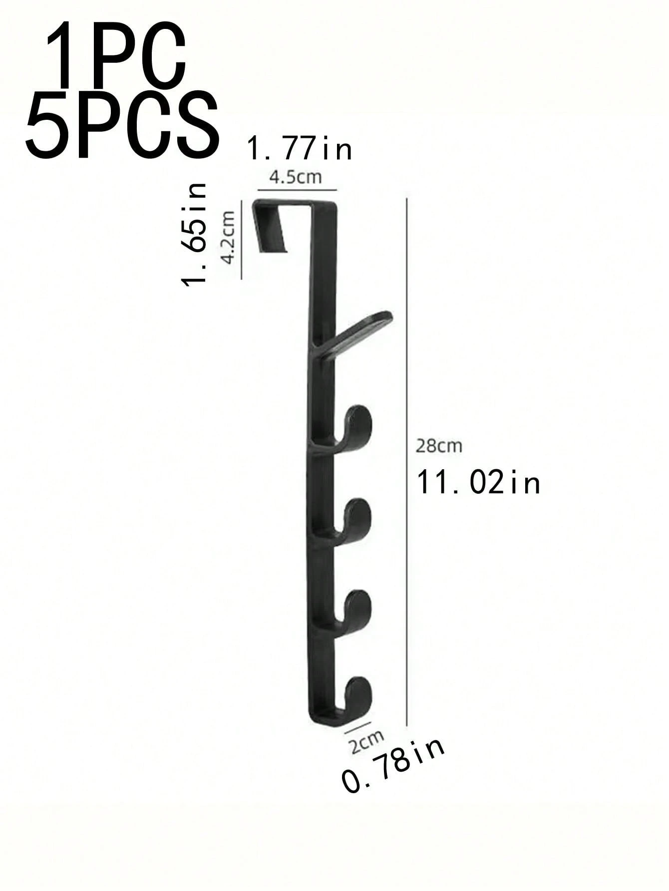 1pc/5pcs Bedroom Door Hanger, Clothes Hanging Rack, Over The Door