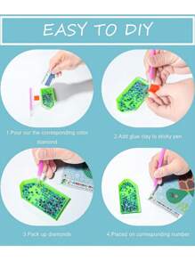 8pcs Diamond Painting Coasters Set With Iron Rack, Diy Diamond Art Coasters Kit Suitable For Beginners And Adults, Small Art And Crafts Supplies - Multicolor - View 4