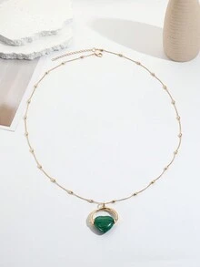 1枚心形寶石轉動長項鍊,適合女性日常和約會佩戴 - 愛心 - 查看 8