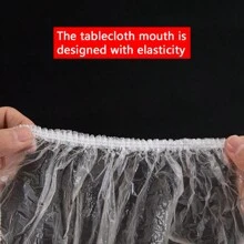 10入組一次性桌布,家用捆口桌布,餐廳或家庭增厚材料一次性桌布,防油污和污漬的桌布可用作防塵罩 - 透明紅色 - 查看 7