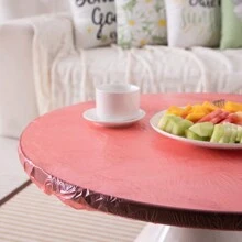 10入組一次性桌布,家用捆口桌布,餐廳或家庭增厚材料一次性桌布,防油污和污漬的桌布可用作防塵罩 - 透明紅色 - 查看 6