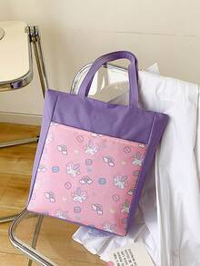 女孩的卡通独角兽印花书包单肩手提包 - 彩色 - 查看 3