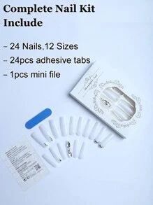 Instantly Upgrade Your Look With 24 Pcs Long Square Press On Nails Autumn And Winter New Bright Rhinestone White Moonlight White Shaped Rhinestone Rich Family Daughter Fell Into The Stars, Wedding, Banquet, Party Necessary Fake Nails With Jelly Glue 1 Piece And File Strip 1 Nail Supplies