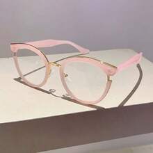 Cat Eye Round Frame Eyeglasses Clear Lens Eyewear For Women, Fashionable - Clear - View 3