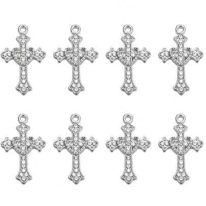 10入組鑲鑽合金處女亞珠寶串珠,適用於手工diy項鍊手鍊製作