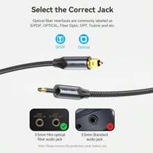 VENTION 3.5mm 数字光纤音频线 Toslink 至 Mini Toslink 光纤音频线 Toslink SPDIF 同轴电缆适用于放大器蓝光 360 PS4 条形音箱光纤电缆 - 黑色 - 查看 10