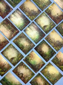 have a good day 30入組苔蘚森林主題的手工藝品拼貼紙,適用於diy手工藝品、禮品包裝、學校用品 - 橄欖綠 - 查看 4