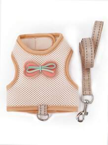 1 bộ Đúng mốt Thoáng khí Thú cưng Thỏ Ngực & Trở lại Harness Với Dây xích , Kẹo Màu sắc , Tuyệt vời Đối với Ngoài trời Sử dụng - Màu Khaki - Xem 1