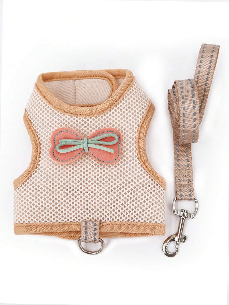 1 bộ Đúng mốt Thoáng khí Thú cưng Thỏ Ngực & Trở lại Harness Với Dây xích , Kẹo Màu sắc , Tuyệt vời Đối với Ngoài trời Sử dụng - Màu Khaki - Xem 1