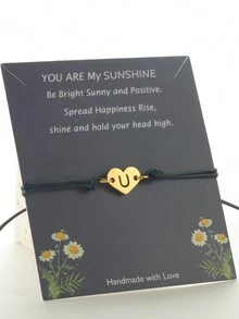 Fashion Simple 26-Letter Valentine's Day Gift Men And Women Cordage Woven Rope Jewelry - Black - View 25