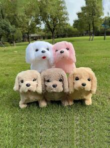 1入組長毛粉色中型電動玩具狗,伸出舌頭,點頭,行走和擺動尾巴,可互動的電子寵物狗,有多種顏色可選,純色柔軟逼真的長毛狗,適合兩性兒童,是生日或新年的通用禮物,推薦年齡：3+ - 淺粉色 - 查看 6