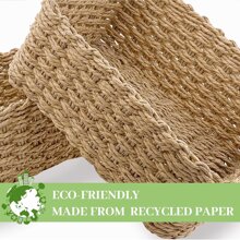 Basket Storage Bathroom Basket Storage Box Decorative Storage Baskets Set Of 4 Woven  Paper Rope For Accessories Make-Up CD  Toy (Yellow) - Yellow - View 2