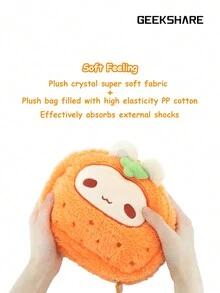 GeekShare Geeshare 1pc Cute Plush Orange Rabbit Carrying Case Compatible With Ps5/Xbox/Ns Pro Controllers And Other Small Accessories - orange - View 5