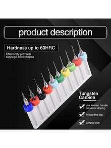 PCB Drill Bits,  0.1-1mm10pcs PCB Print Circuit Board Carbide Micro Drill Bit Tool Set Electronic Tools - Multicolor - View 7