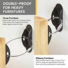 1 Pc Furniture Anchors Upgraded Furniture Straps For Baby Proofing, Secure 400 Pound Furniture Prevent Falling Anti Tip Earthquake Straps For Child Safety - Silver - View 5