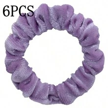 6/10 件/批 天鹅绒女士女孩发圈弹性发带 多色混合纯色时尚马尾辫固定发带配饰发圈 适合日常使用 - 彩色 - 查看 42