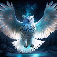 Flying Owl 30*30cm(Canvas) Full Round Diamond Painting - Khaki - View 1