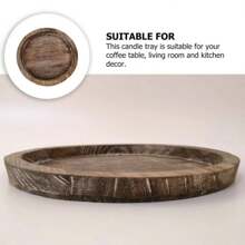 1PC Rustieke Houten Dienblad Kaarsenhouder Kleine Decoratieve Plaat Pilaar Kaarsen Dienblad Voor Boerderij Koffie Aanrecht Organizer Woondecoratie Beste Geschenken Verjaardagsborden Keuken Keuken Decor Dienbladen Fruit Dienblad Dienblad Decor