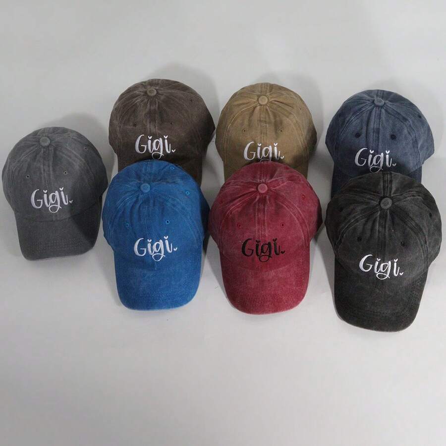 女士字母刺绣水洗牛仔棒球帽韩版春夏休闲街头百搭户外运动时尚棒球帽男女通用 - 彩色 - 查看 1