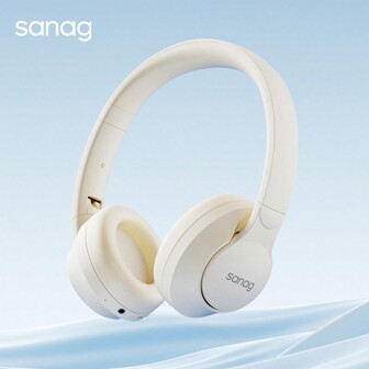  Sanag D10 無線5.3耳機, 360 ° 環繞立體聲音,3.5毫米有線耳機,120小時播放時間,摺疊式便攜遊戲運動耳機