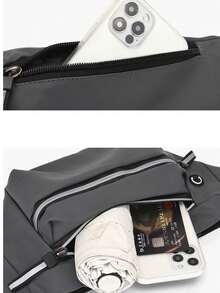 1個黑色中性腰包,休閒防水多層大容量胸包、肩包、斜挎包,適用於戶外活動 - 顏色 - 查看 6