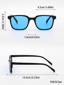 1 副儿童方形框架时尚眼镜，简约时尚，适合男孩和女孩，适合派对、日常佩戴和户外旅行配件，防风 - 水鴨藍 - 查看 2