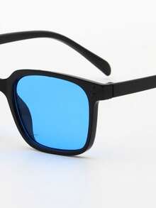 1 副儿童方形框架时尚眼镜，简约时尚，适合男孩和女孩，适合派对、日常佩戴和户外旅行配件，防风 - 水鴨藍 - 查看 5