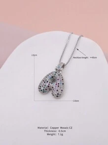 Fashionable Hip-Hop Colored  26 English  Letters Silver Color Pendant Adjustable Necklace Men Women Versatile Jewelry - Silver - View 23