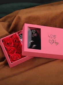 1入組永恆的玫瑰情人節禮物盒,玫瑰珠寶盒,時尚珠寶禮品包裝盒,多功能珠寶盒,情人節禮物收納盒,適合您的珠寶禮物 - 母親節,情人節等最佳禮物！只有禮品盒帶玫瑰,不含珠寶 - 紅色 - 查看 9
