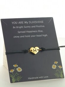 Fashion Simple 26-Letter Valentine's Day Gift Men And Women Cordage Woven Rope Jewelry - Black - View 13