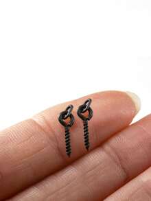 20 件黑色戶外釣魚配件：鯉魚釣魚螺絲、橢圓形環和薄片 - 黑色 - 查看 5