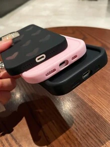 3pcs Minimalist Heart Design Black Phone Cases, Compatible With IPhone 13, 15, 16 Pro Max, 16, 14, Galaxy Smartphones