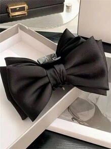 1 pièce Pince à cheveux en satin à double face de couleur unie avec un aspect haut de gamme pour femmes. Convient pour les coiffures relevées et mi-longues. Élégant accessoire pour la Saint-Valentin. Pince à cheveux, mâchoire à cheveux, pince à cheveux, attache à cheveux