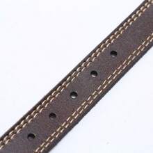 1只棕色頂級粒面皮寵物項圈,配有雙d環扣,適用於小型、中型和大型犬 - 棕色 - 查看 5