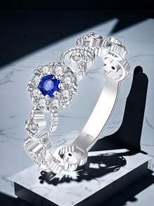 1枚時尚創意全配雪花&圓環形鋯石戒指,適用於女性情人節周年紀念禮物 - 0435 - 查看 3