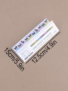 1pc Mini Black Cat Shaped Sticky Note Memo Pad, Cartoon Cute Student Notebook Index Tab Stickers - Multicolor - View 2