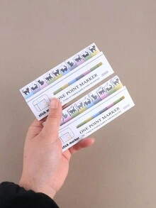 1pc Mini Black Cat Shaped Sticky Note Memo Pad, Cartoon Cute Student Notebook Index Tab Stickers - Multicolor - View 5