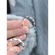 2入組/套潮流氣息不分男女的玫瑰花帶刺細節戒指,開口可調節機械戒指,適合情侶配戴 - 玫紅色 - 查看 3