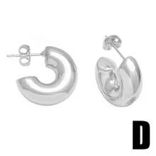 女性簡約款c形耳環,金銀色首飾 - C Shape - 查看 8