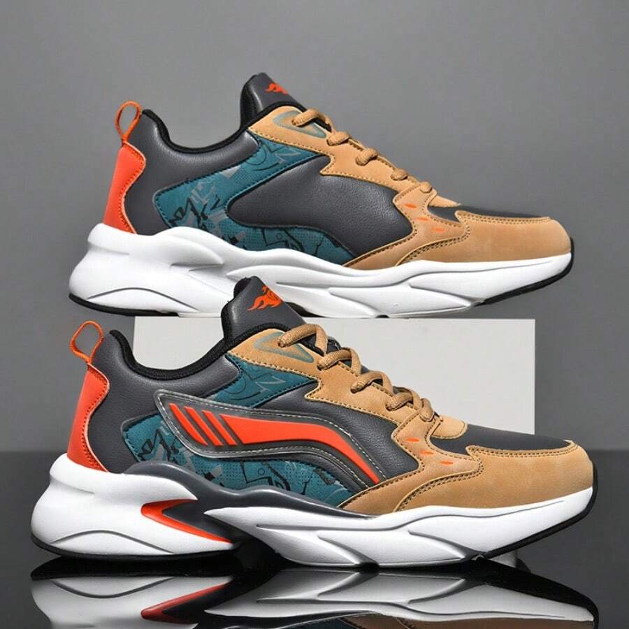 Men's Casual Sneakers Non-Slip Outdoor Athletic Running Jogging Shoes Plus Size 2024 New 39-48 - Khaki - View 1