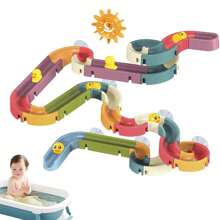 Diy組裝軌道積木,diy組裝帶有鴨子和滾珠裝置的水上積木玩具,diy浴室玩具,diy壁掛軌道玩具,兒童水上遊軌道玩具,兒童浴室水上遊戲玩具,浴室滑梯樂套裝,兒童浴室滑梯樂園 - 彩色 - 查看 2