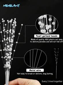 10颗迷你珍珠珠，白色，适用于新娘婚礼珍珠花束、派对装饰、珍珠串珠花环，适合DIY花环、新娘婚礼珍珠花束、家居派对装饰工艺品 - 白色 - 查看 4
