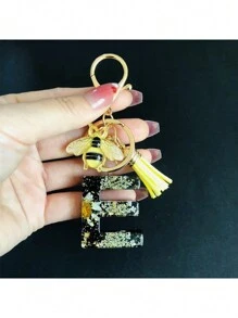 1pc A-Y Initial Keychain, Cute Daisy & Bee Resin Keyring, Suitable For Hanging On Bags, Backpacks, Cars, Great Gift For Women And Girls, Also For Valentine's Day - Multicolor - View 28