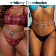 8入組/套31英寸可伸縮女性腰珠鏈,非洲彈性肚子珠彩色珠編腰飾珠寶配件女士身體鏈81cm,藍色 - 藍色 - 查看 2