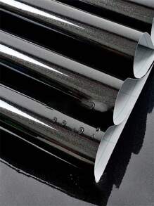 Glänzend schwarze Kontaktfolie, glänzende selbstklebende Tapete, Glitzer-Arbeitsplatte Kontaktfolie, selbstklebende abnehmbare Tapete, Vinyl-Dekorfolie für Küchenschränke und Regale, wasserfeste Folie, Renovierungsaufkleber, Wandpaneele, Tapeten, Frühlingsdekoration zum Auffrischen Ihres Zuhauses, Rama Dekorationsaufkleber, Geschenke zu Geburtstag und Abschluss - Schwarz - Übersicht 7