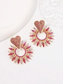 1 Pair Of Light Luxury Style European And American Style Geometric Diamond-Studded Ladies' Earrings With Fashionable Elegant - Geometry - View 4